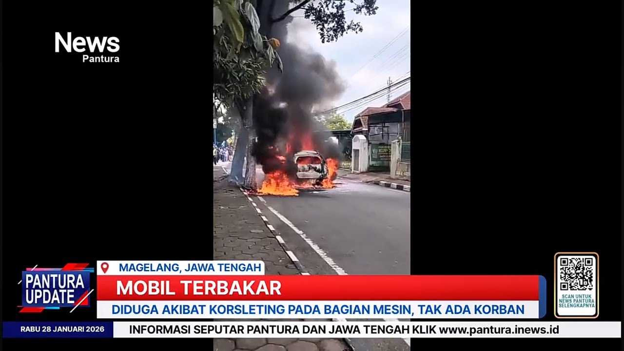 Diduga korsleting mobil di Magelang Terbakar 