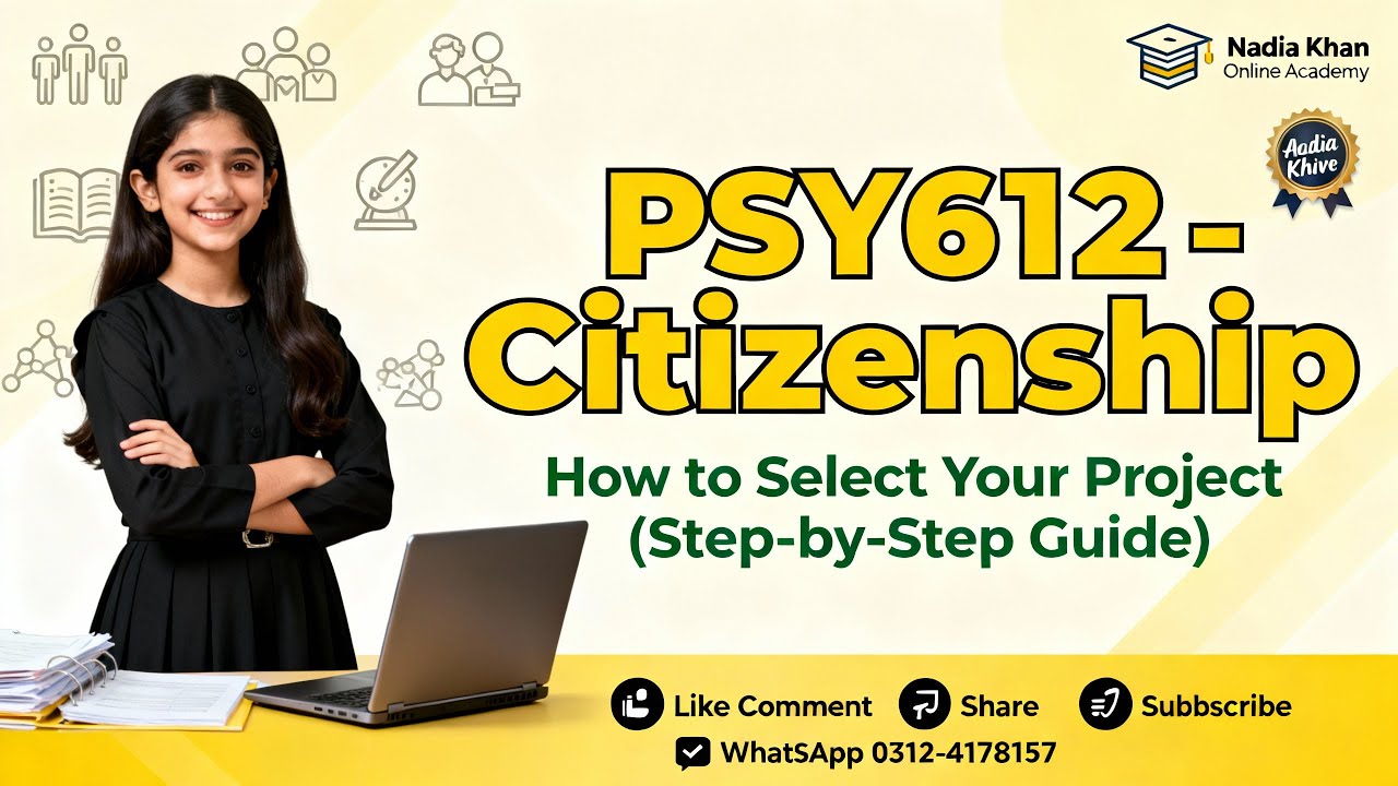 PSY612 Active Citizenship fall 2025 │ How to Select a Project │psy612 │VU │ proejct selection