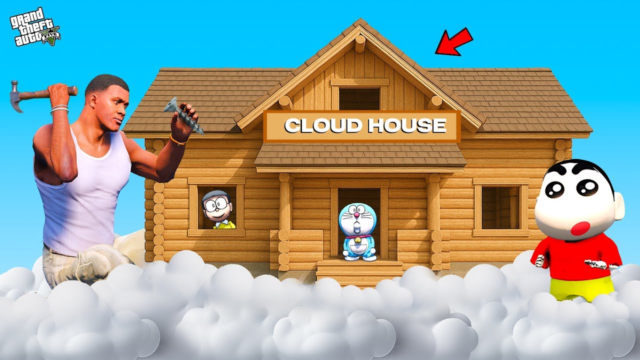Shinchan & Franklin Build Cloud House With Friends in Gta 5 