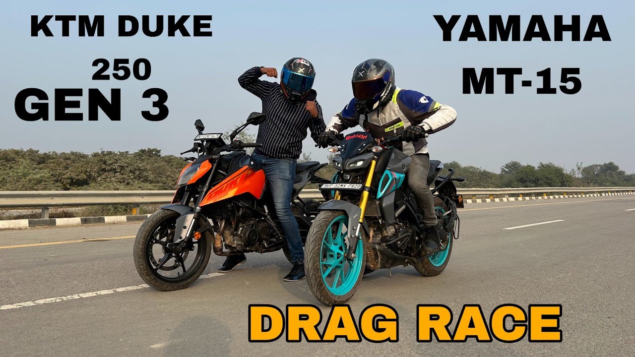 YAMAHA MT-15 V2 VS KTM DUKE 250 GEN 3 [ DRAG RACE ]