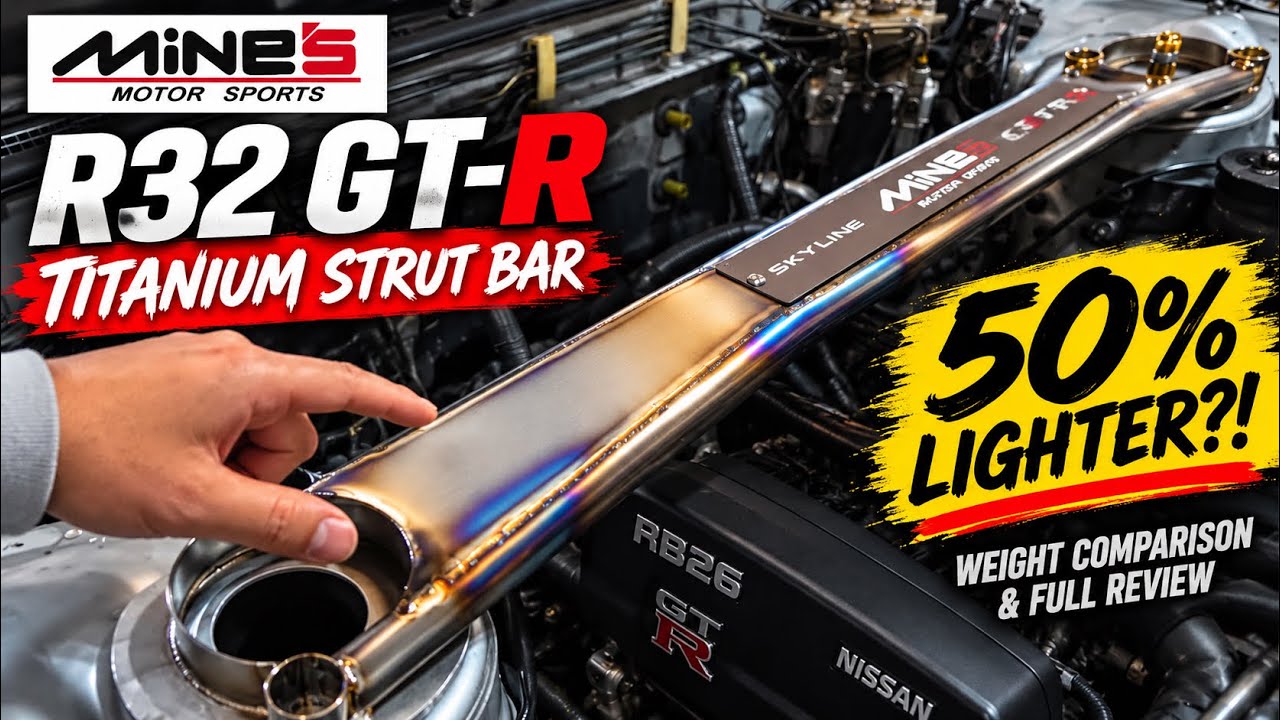 Mines Titanium strut tower bar Nissan Skyline GTR weight savings