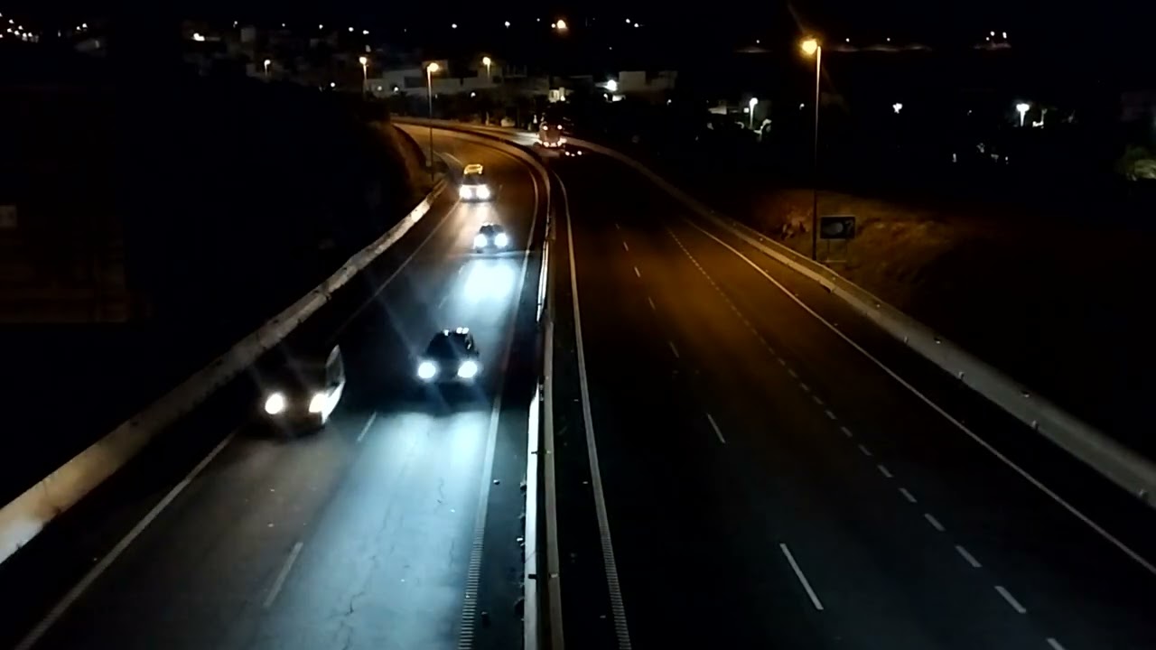 Los Majuelos - Rotonda del Muñeco Nieve - Autovia - De noche 