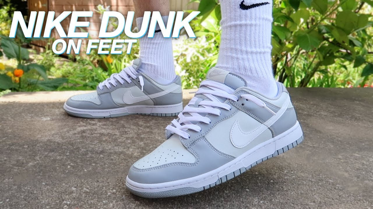 NIKE DUNK LOW TWO TONE GREY ON FEET!