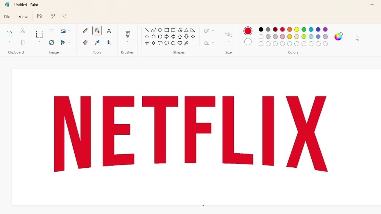 How to draw the Netflix logo using MS Paint | How to draw on your computer