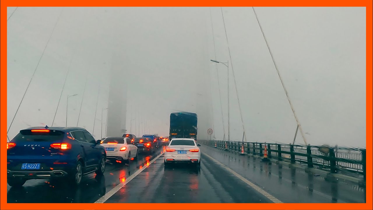 ASMR driving in rain and fog makes you relax and sleep