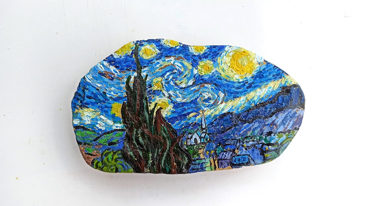 Rock Painting #4 | Starry Night Painting Tutorial