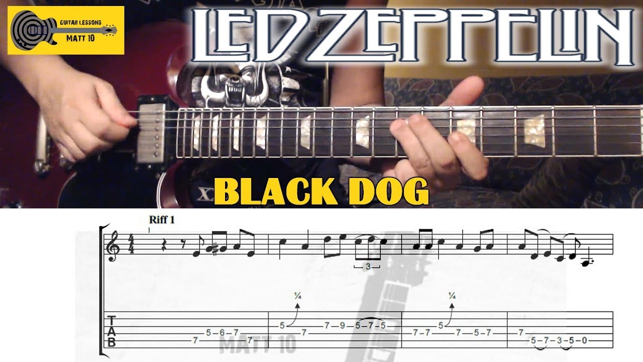 BLACK DOG Led Zeppelin GUITAR LESSON / TUTORIAL with TAB - RIFFS - How To Play GUITAR TABS