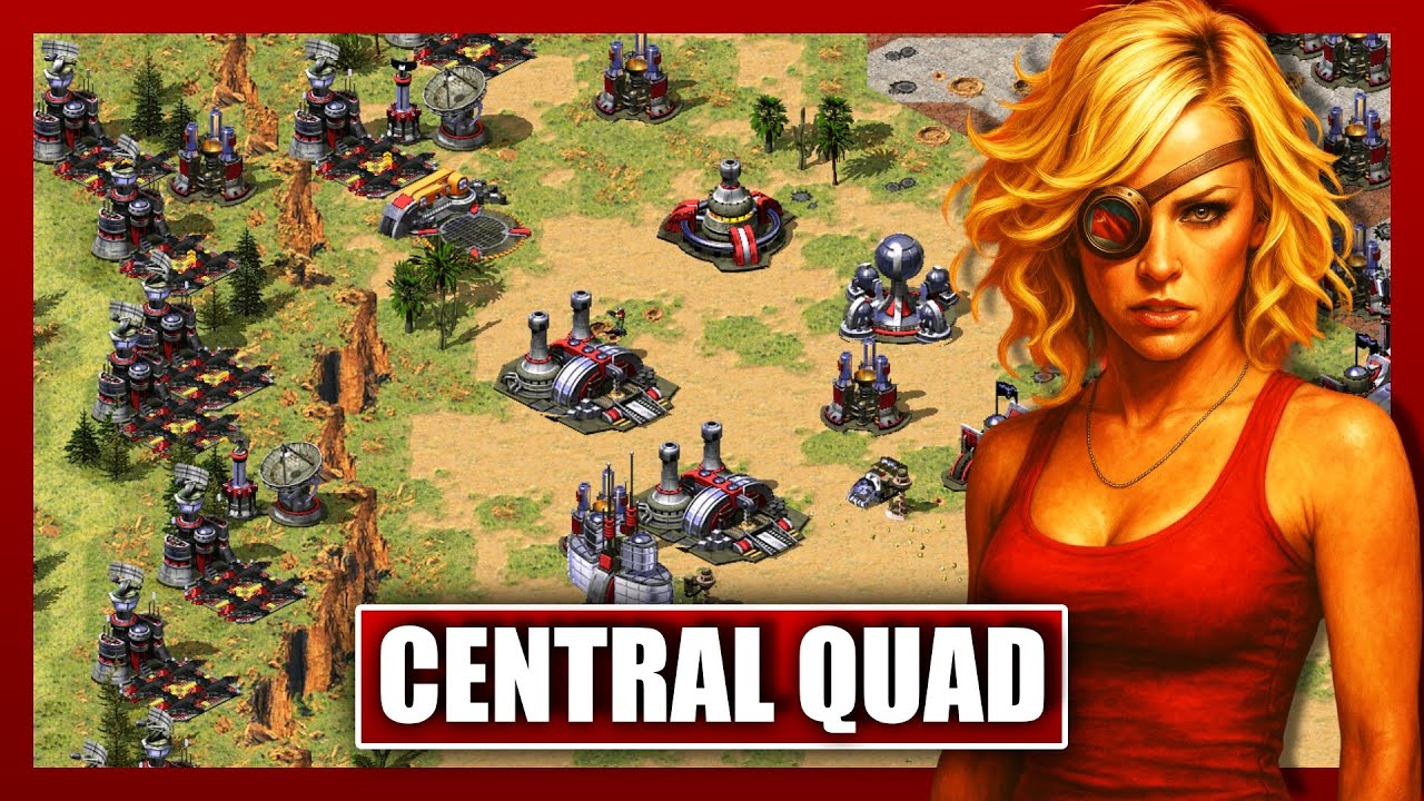 Red Alert 2 | Central Quad | (7 vs 1 + Superweapons)
