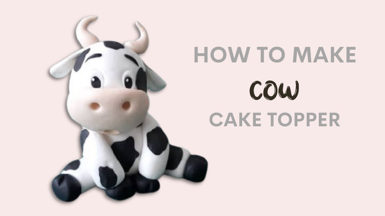 Cute Cow Cake Topper