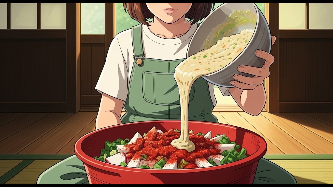 Homemade Kimchi 🥬 Ghibli Inspired Slow Living | A quiet cottage afternoon ✨ #ghiblistyle #animestyle