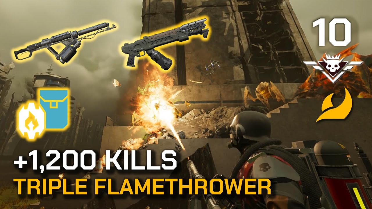 Helldivers 2 - TRIPLE FLAMETHROWER Loadout - Solo Superhelldive - Full Clear