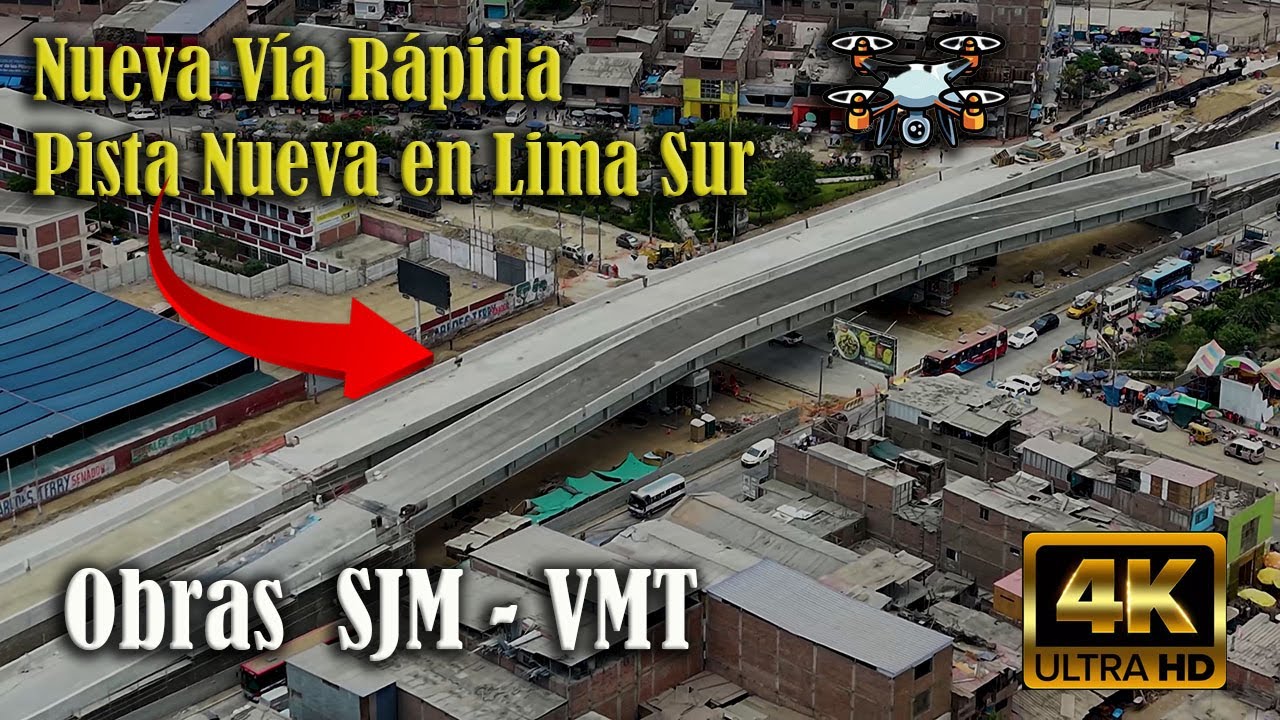 Avance EXCLUSIVO de la Nueva Vía Rápida Pista Nueva en Lima Sur | Obras  SJM - VMT Drone 24/01/2026
