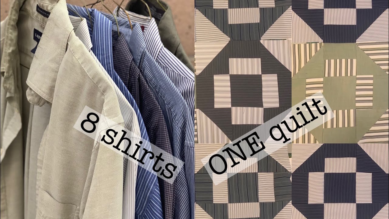 Make ONE quilt from eight COTTON shirts | sew along with me | simple sewing | repurpose fabric