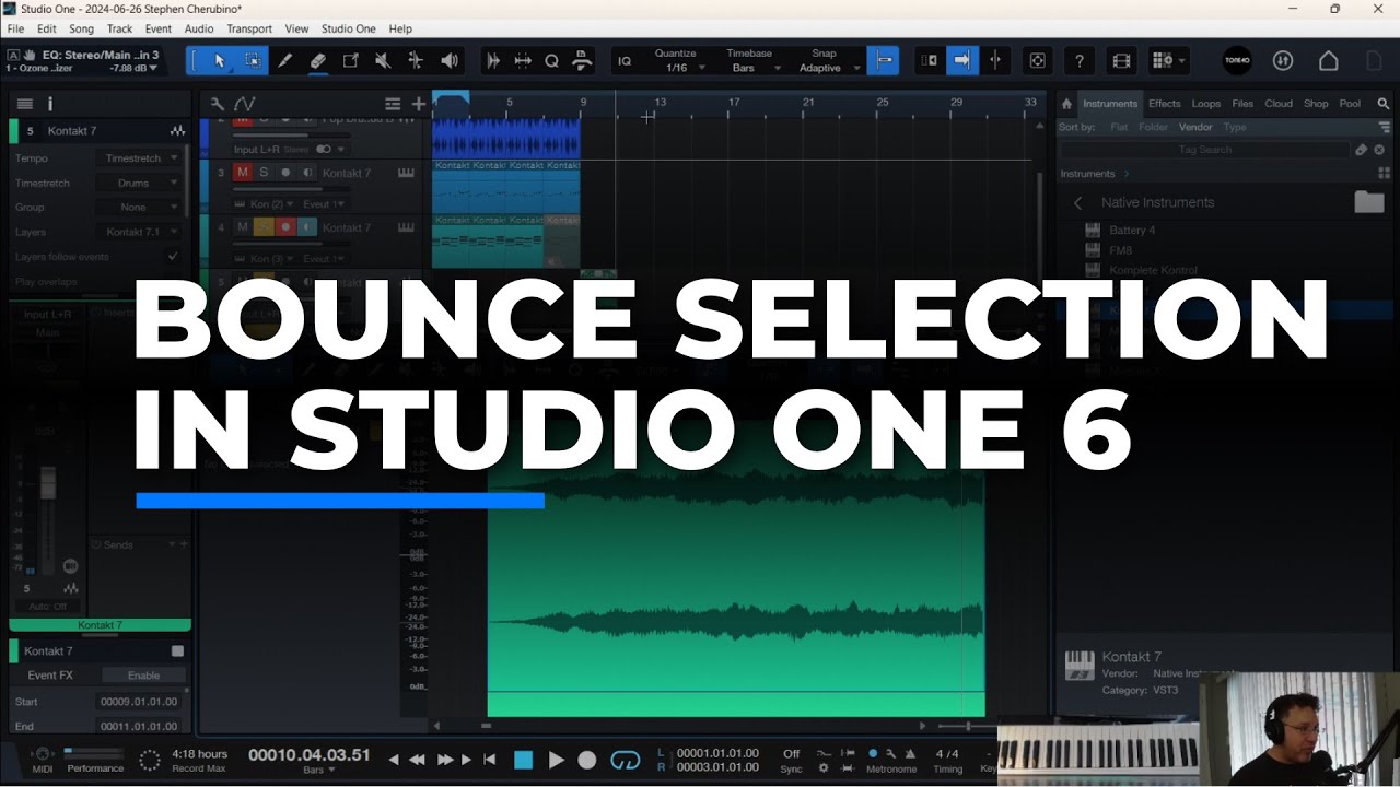 Bouncing Selections in Studio One 6 - Why Do It?