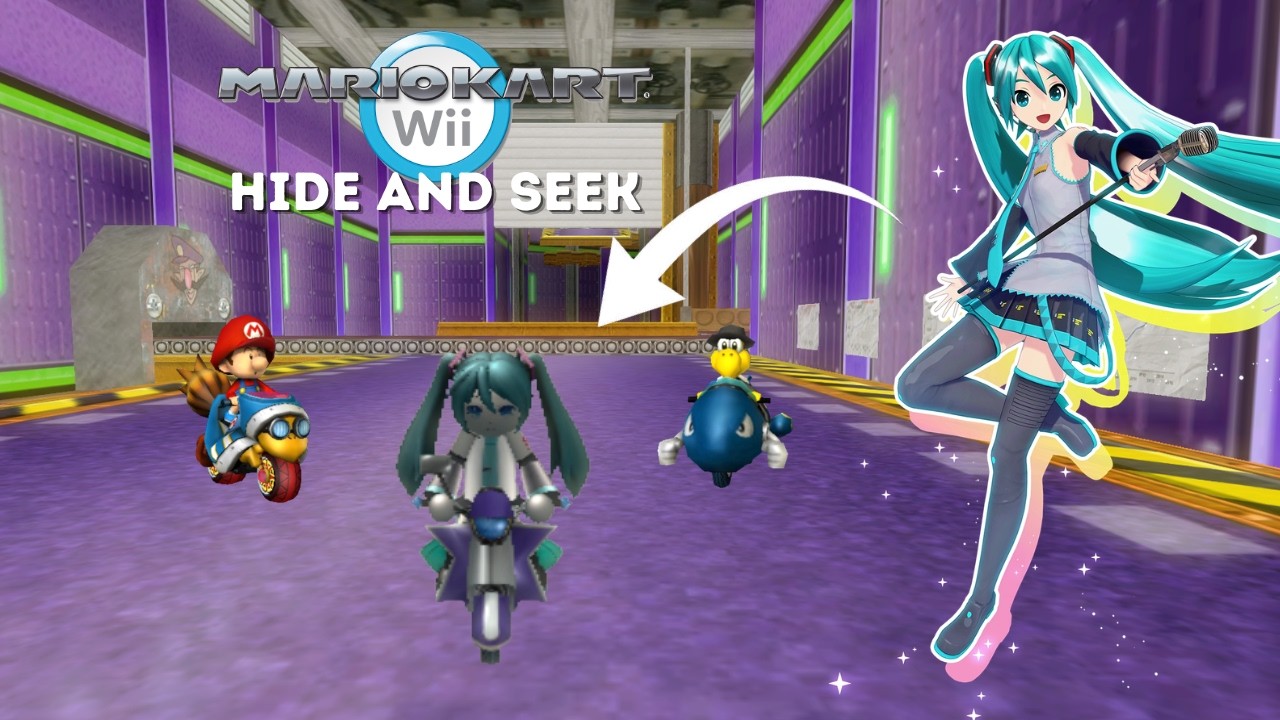 Hatsune Miku plays Mario Kart Wii Hide and Seek?!?!?