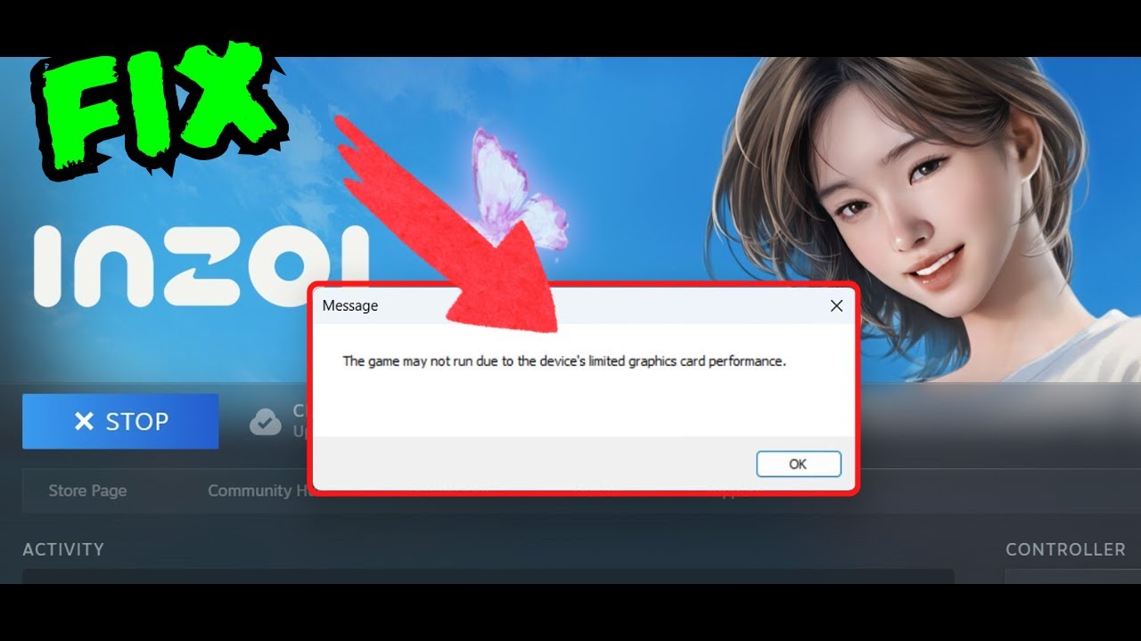 Game may not run due to device limited graphics card performance Inzoi Fix