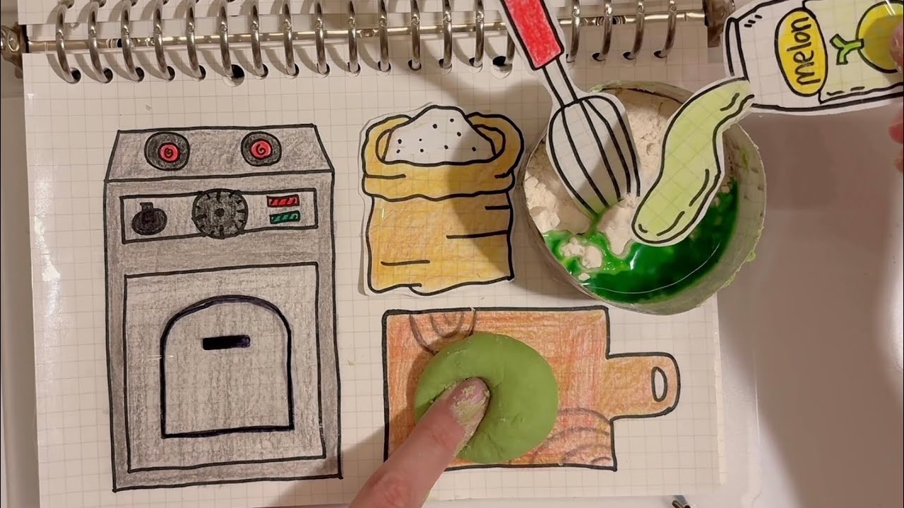 [💸paperdiy💸] Baking bread in the oven🥖 메론빵 굽기 종이놀이 ASMR