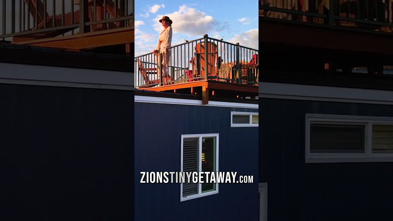 Tiny Home Rooftop Deck and Mountains