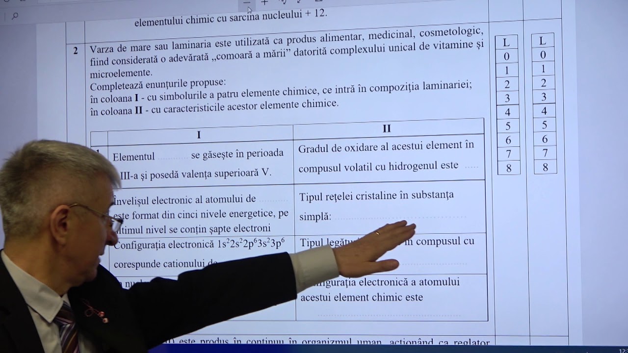 Rezolvarea testelor de BAC la Chimie. Test 2, exersarea de teste, sesiunea 2020