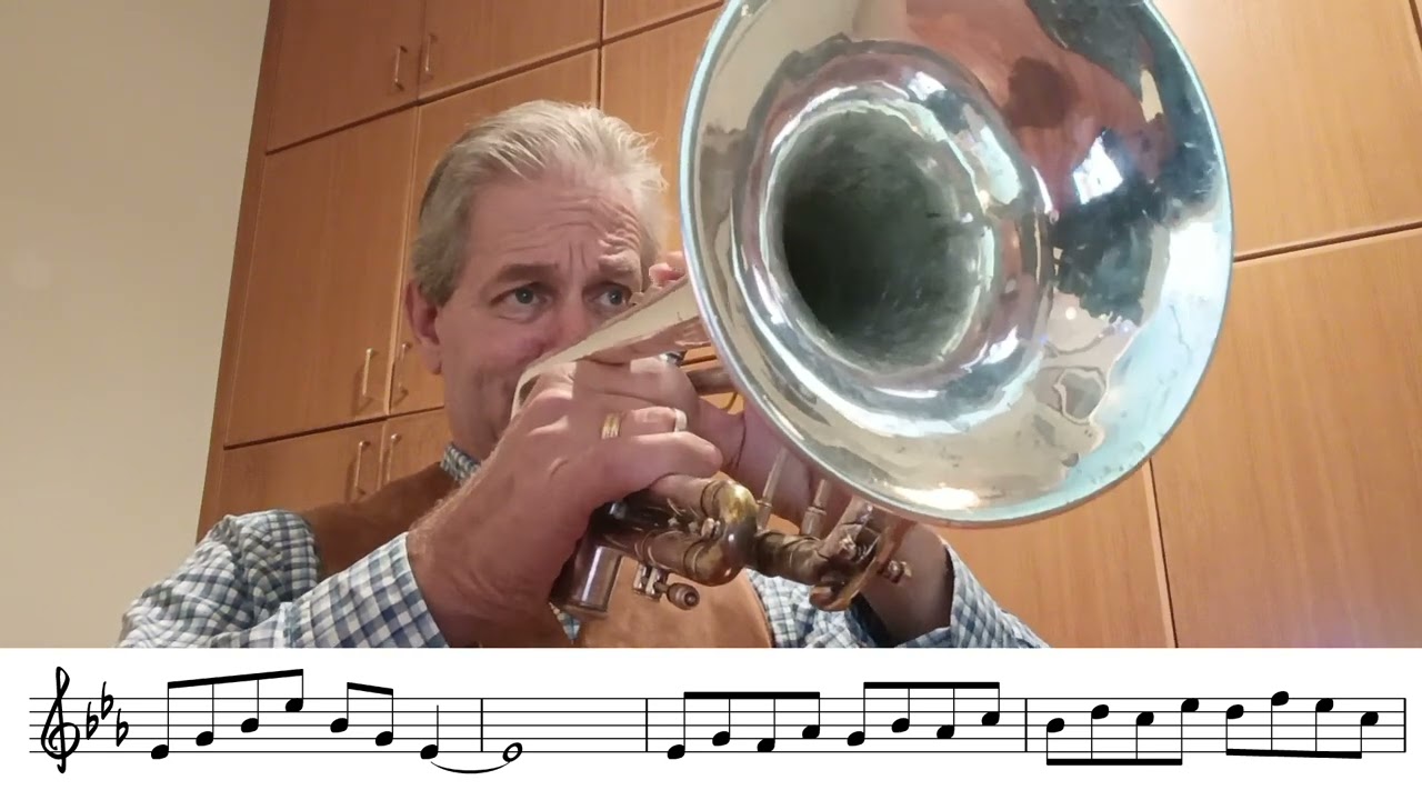 Eb major scale exercise for trumpet play along - slow