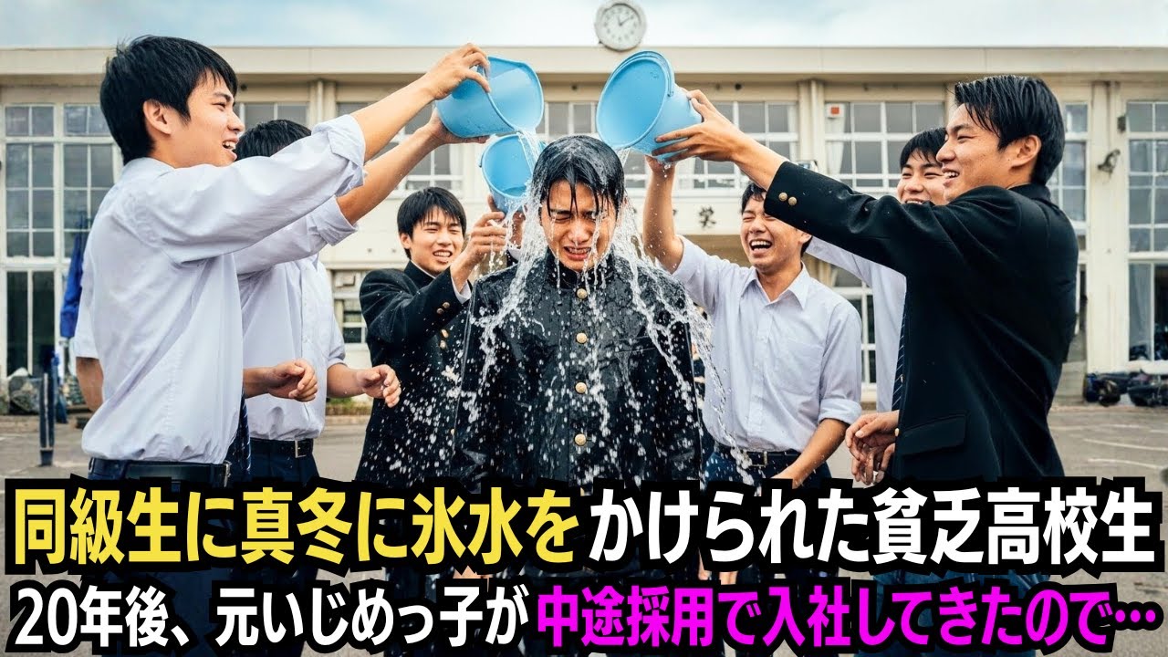 同級生に真冬に氷水をかけられた貧乏高校生→20年後、元いじめっ子が中途採用で入社してきたので…