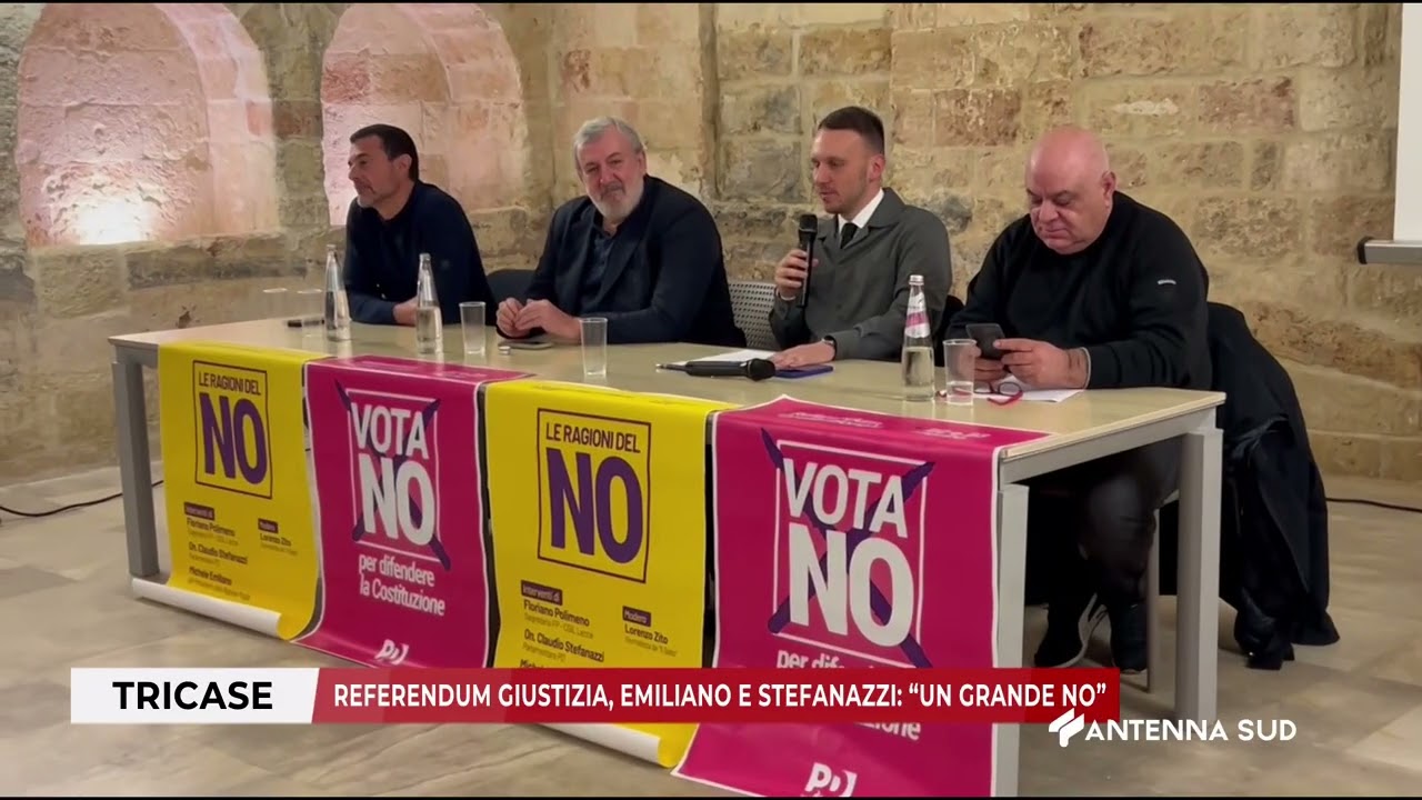 09 MARZO 2026 - TRICASE (LE) - REFERENDUM GIUSTIZIA, EMILIANO E STEFANAZZI: ''UN GRANDE NO''