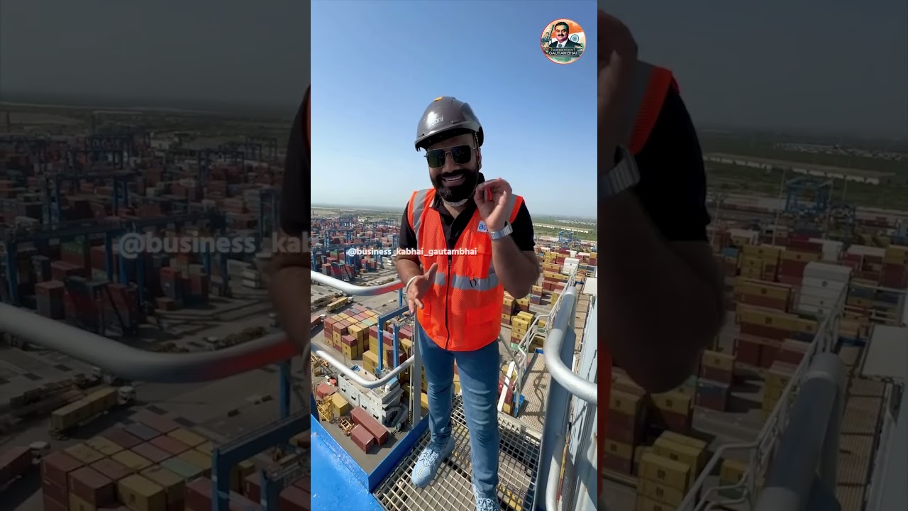 Technical Guruji at Mundra Port 😱🔥 India's Largest port #adani #mundra #business #shortsfeed