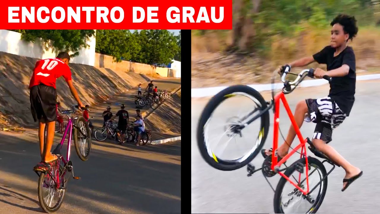 Voltei na rua do grau de bike