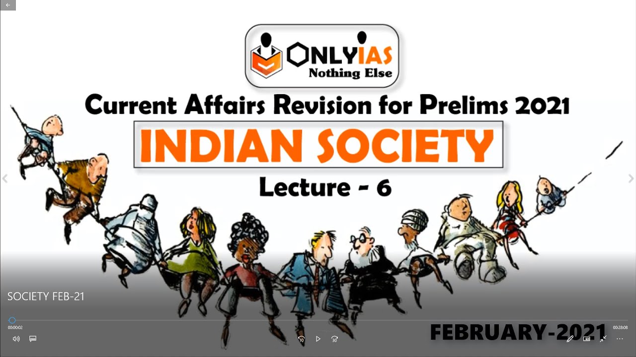 Indian Society | Lecture 6 | Prelims Revision 2021 | February 2021 | #UPSC​​​ | #CSE​​​ #IAS​
