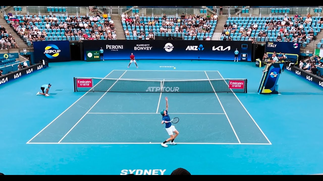 Jannik Sinner RAW Court Level match ATP Cup 2022