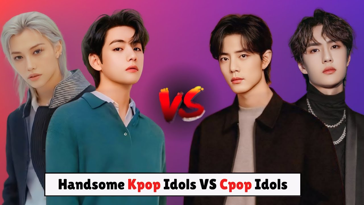 Top 10 Handsome K-pop Idols VS C-pop Idols 2024
