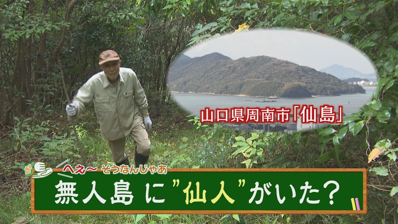 「周南市の無人島に“仙人”がいた！？」山口県周南市の無人島「仙島」。この島に仙人がいるという噂を聞き調査に向かった。仙人の正体は久行博敏さん（83）。話を聴くと壮絶な仙島の歴史が明らかになった。
