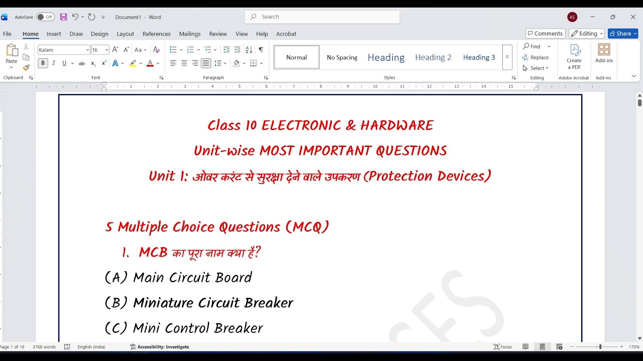 Electronic & Hardware | Exam Oriented Important Questions Class 10th