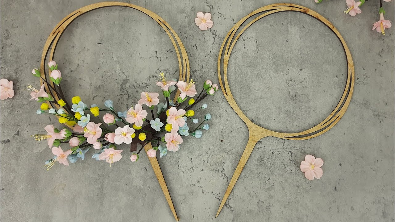 How To Decorate A Hoop Cake Topper With Beautiful Wired Sugar Flowers