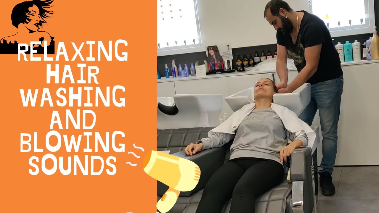 NO TALKING ASMR HAIRWASH / REAL BARBER SOUND / RELAXING HAIR WASHING AND BLOWDRY SOUNDS