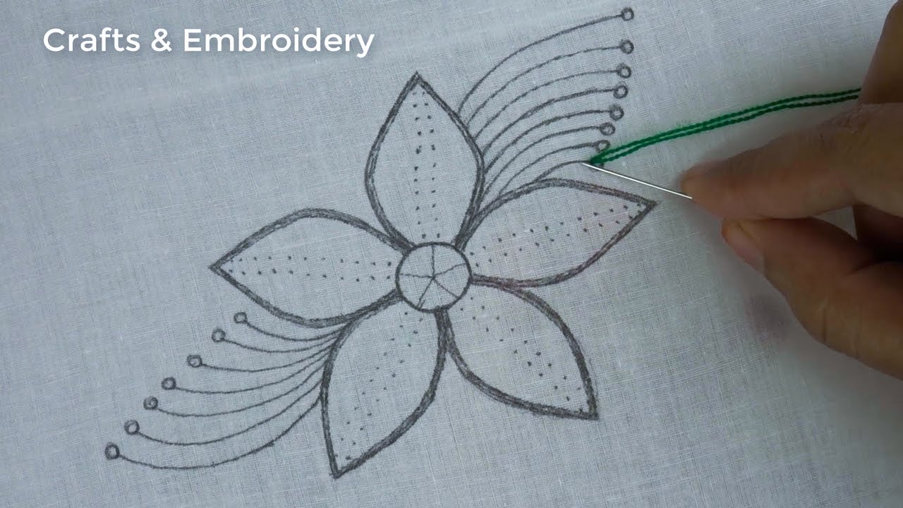 Easy Hand Embroidery | Very Elegant Flower Embroidery Tutorial for Beginner | Bordado Fantasía Flor