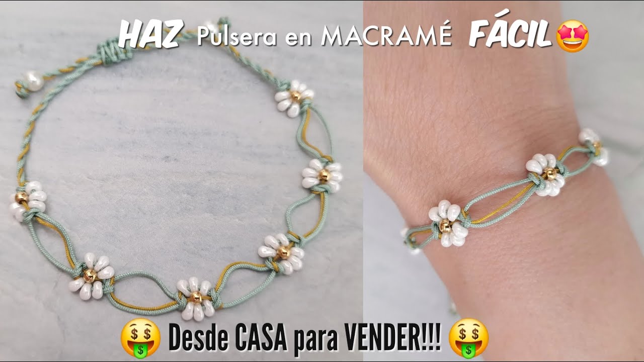 Como hacer PULSERA FÁCIL Y RÁPIDO EN MACRAMÉ | PULSERA EN MACRAMÉ PARA PRINCIPIANTES