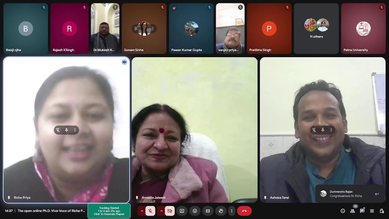 Ph.D. Viva-Voce of Richa Priya, Under, Prof. (Dr.) Ameeta Jaiswal, Department of Philosophy, PU