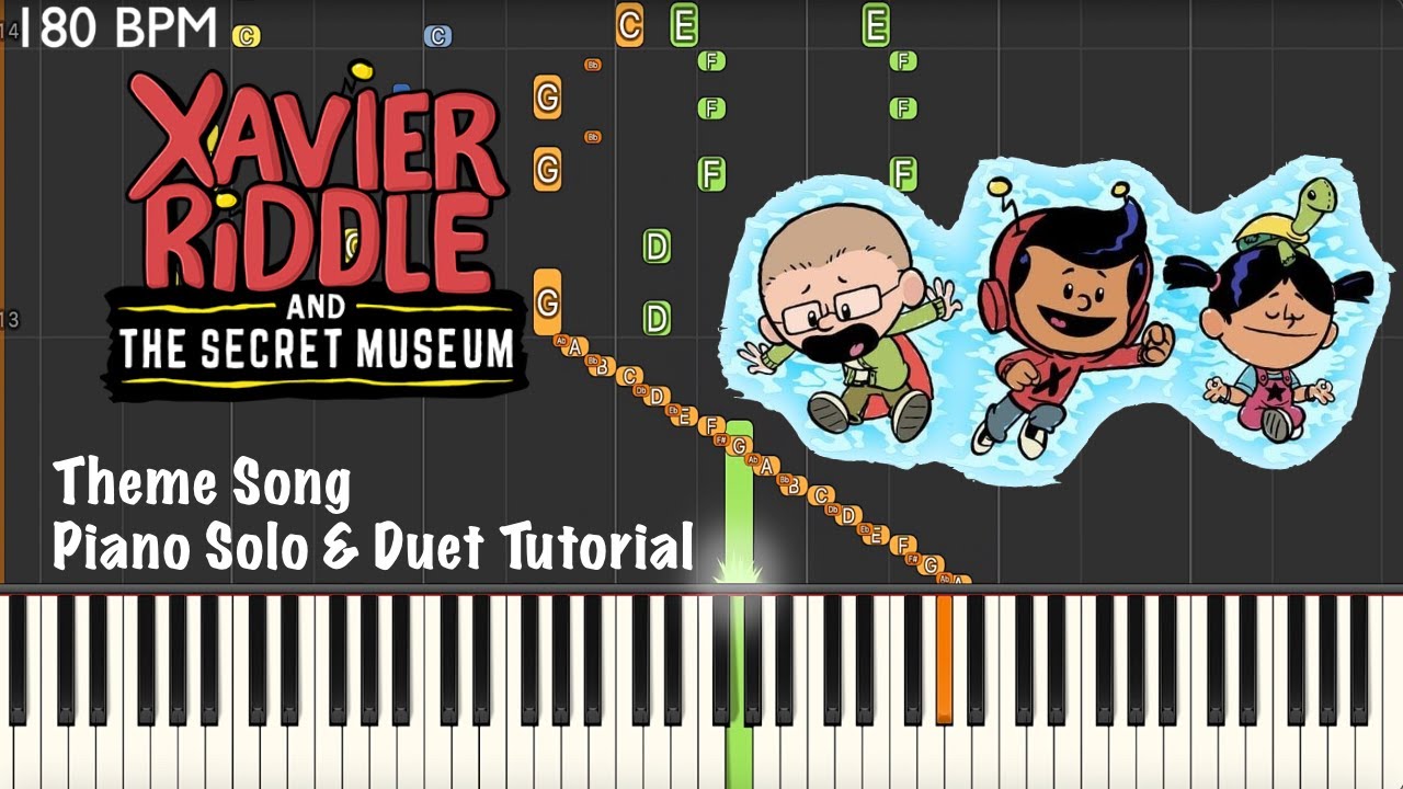 Xavier Riddle and the Secret Museum ~ Theme Song ~ Piano Solo & Duet Tutorial