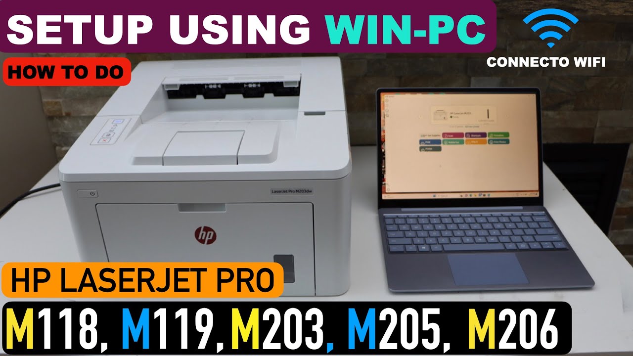 Настройка HP LaserJet Pro M118, M119, M203, M205, M206 с помощью ноутбука/ПК на базе Windows, нас...