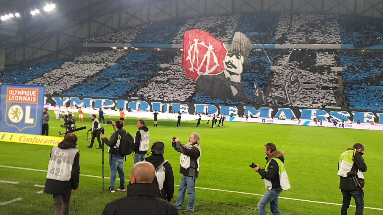 OM Lyon 2019 tifos géant  incroyable a voir