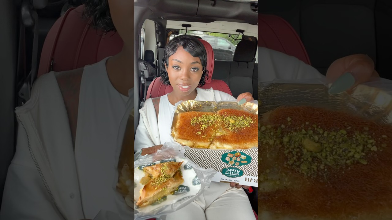 First time trying Middle Eastern dessert #middleeast #dessert #food #eating #mukbang #fy