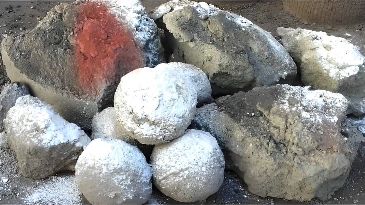 ASMR: Reused Pure Cement Floor Crumbling Big Chunks & Balls Colorful icing #csasmr #oddlysatisfying