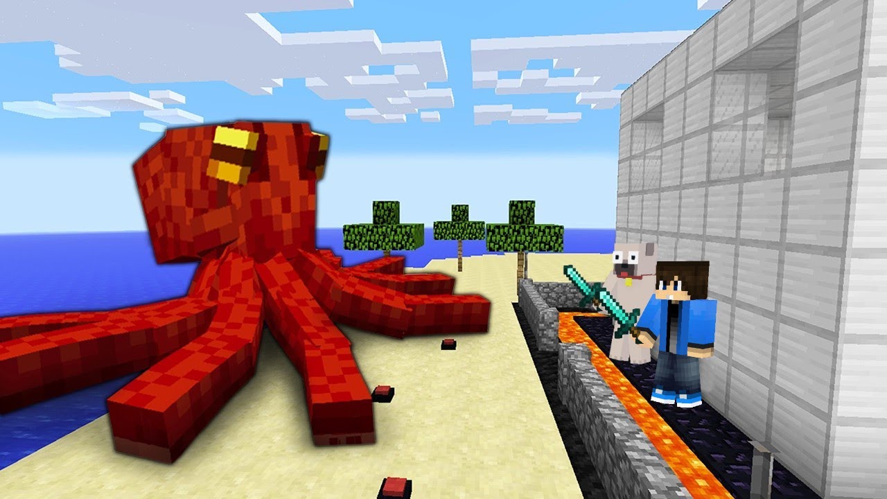 EMBER EVŐ OCTOPUS vs VÉDETT TENGERPART A MINECRAFTBAN!