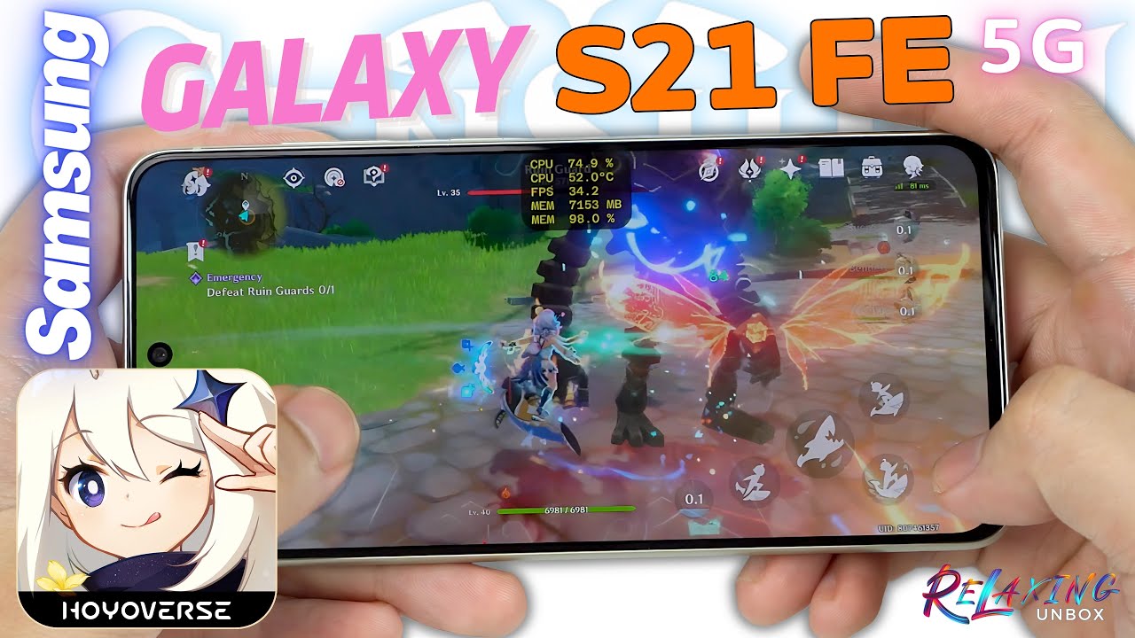 Samsung Galaxy S21 FE 5G Genshin Impact Gaming review | FPS & Battery Drain test