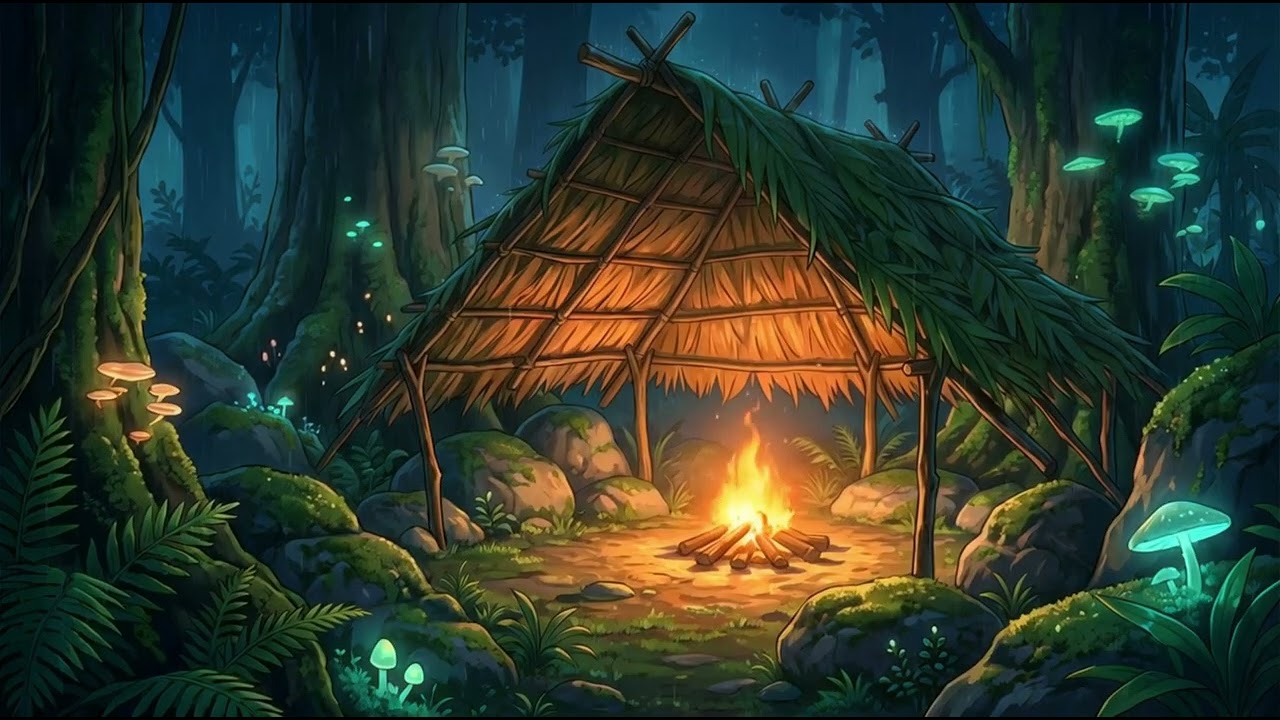 Epic Rainforest Campfire Lofi for Deep Focus Motivation and Relaxing Night Vibes