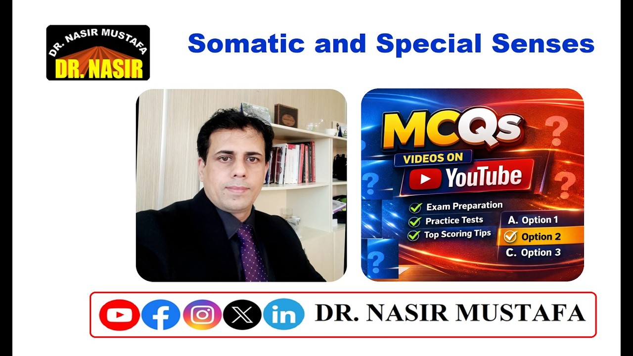 🎓 MCQs on Somatic and Special Senses | Physiology Lecture