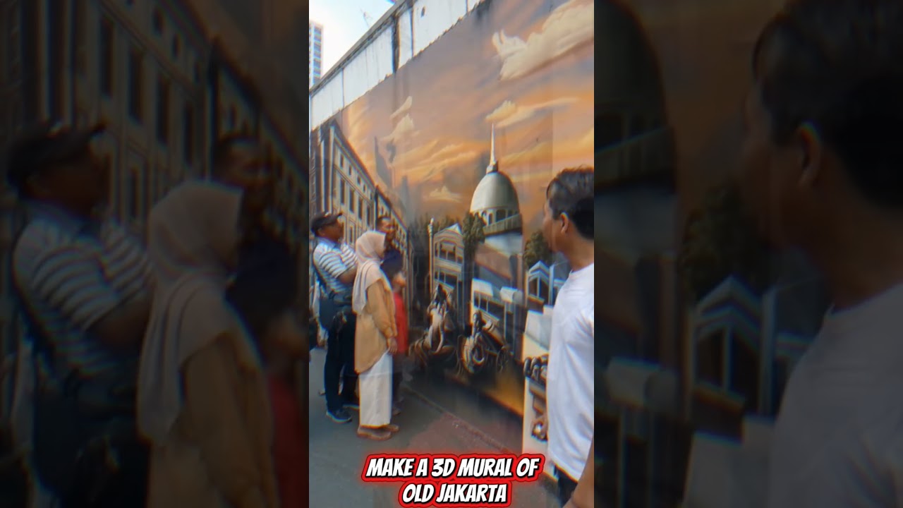 make a 3D mural of old Jakarta/bikin mural 3D jakarta tempo dulu