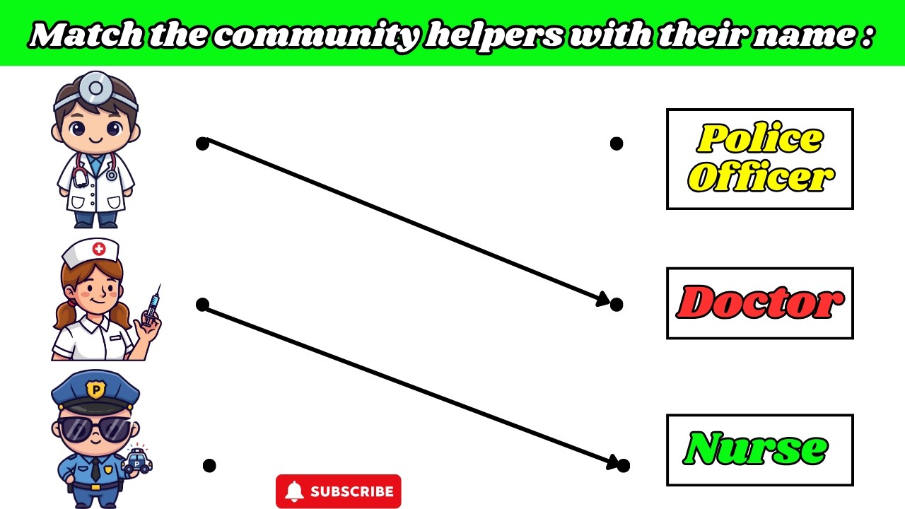Community Helpers Matching Game for Kids | Preschool Learning Video| Jobs and Occupation for kids