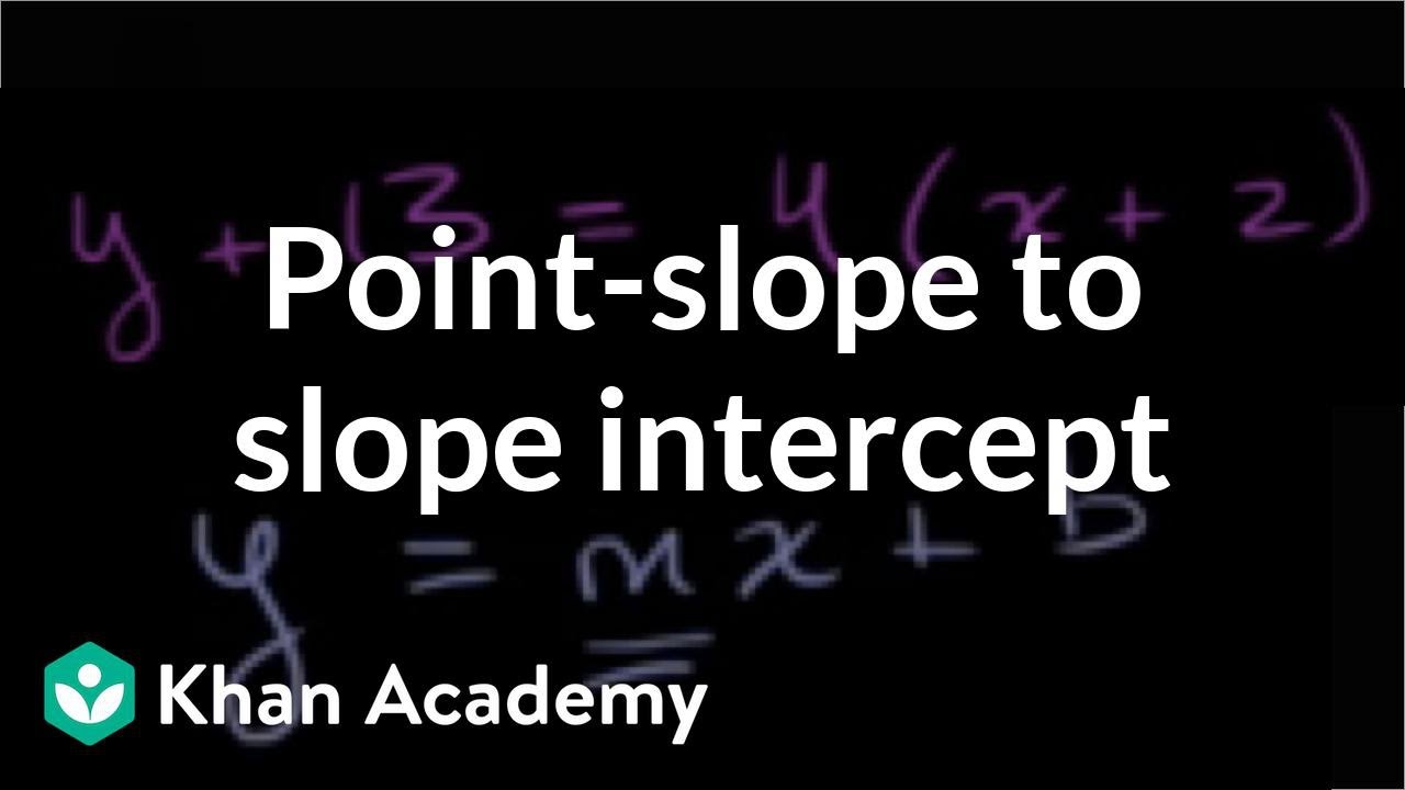Converting from point slope to slope intercept form